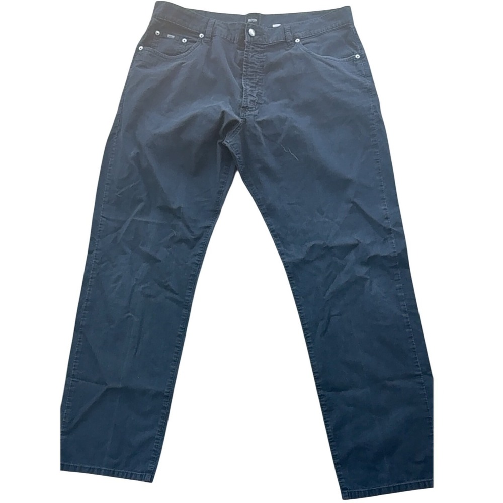 Hugo Boss Mens Montana Jeans Size 38 Faded Black Button Fly Straight Leg Baggy